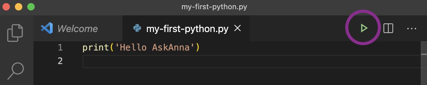 Run Python code in Visual Studio Code